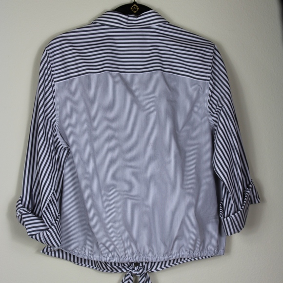 Effortless Tyree Striped Wrinle-Free Chico" s shir - Picture 5 of 6